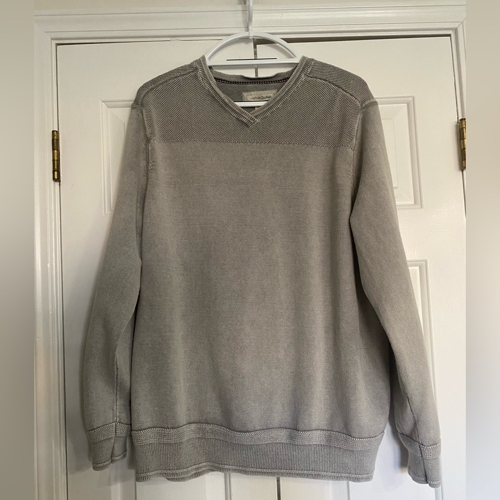 Carbon 2 Cobalt long sleeve V-neck grey cashmere pullover